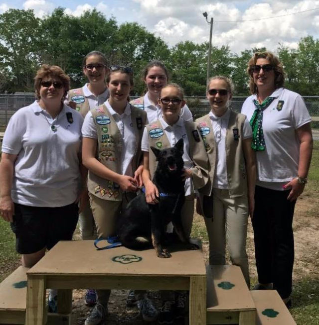 Cadette Girl Scout Troop 25 installed a dog agility course